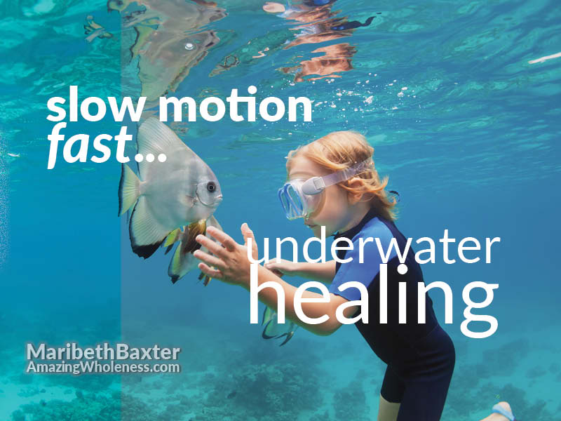 slow motion, fast, underwater healing